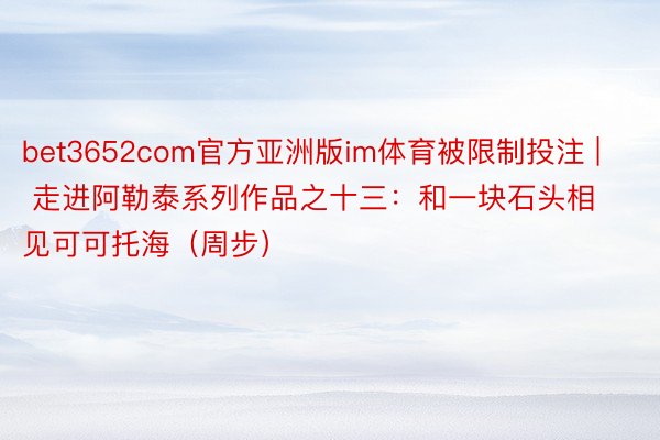 bet3652com官方亚洲版im体育被限制投注 | 走进阿勒泰系列作品之十三：和一块石头相见可可托海（周步）