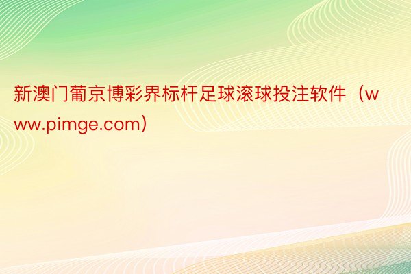 新澳门葡京博彩界标杆足球滚球投注软件（www.pimge.com）